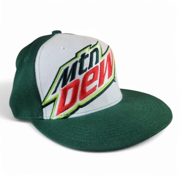 Mountain Dew Embroidered Snap Back Hat Cap 2017 New Pugs OSFM Flat Bill - Picture 1 of 11